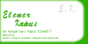 elemer kapui business card